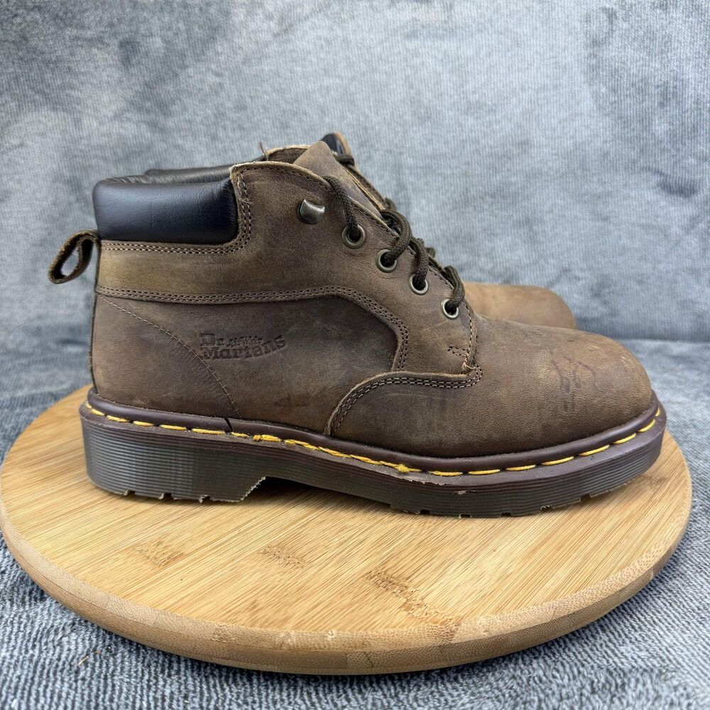 Dr Martens Boots Mens Size 9 Brown Leather Ankle Made In England